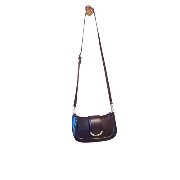 French Connection Maud  Baguette Shoulder Bag Chain Crossbody Vegan Faux Leather - Picture 1 of 16